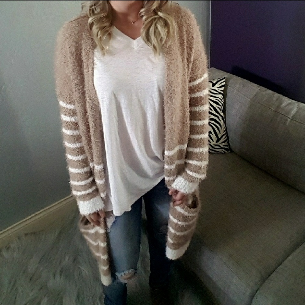 Cappuccino striped cardigan